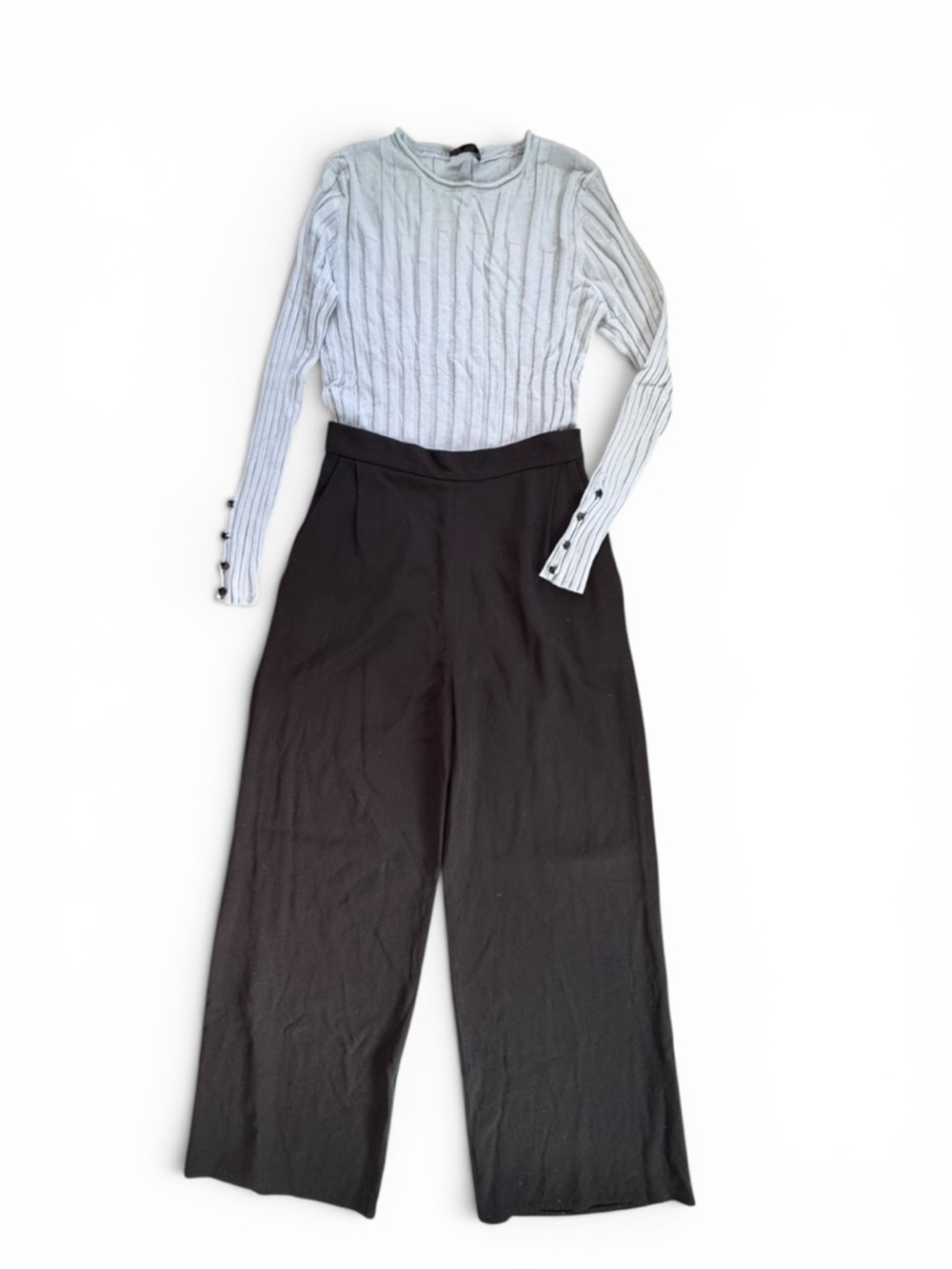 Bundle🛍️ Badgley Mischka Black Wide-Leg Trousers 8 & Topshop Knit Top 10